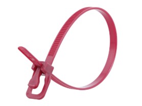 Picture of EveryTie 6 Inch Plenum Cranberry Releasable Tie - 100 Pack