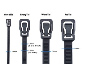 Picture of VersaTie 6 Inch Red Releasable Tie - 100 Pack