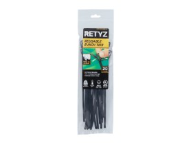 Picture of EveryTie 8 Inch Black Releasable Tie - 20 Pack