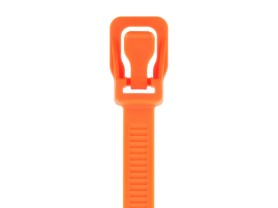 Picture of RETYZ WorkTie 8 Inch Fluorescent Orange Releasable Tie - 100 Pack