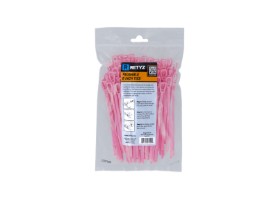 Picture of 6 Inch Fluorescent Pink Releasable/Reusable Cable Tie - 100 Pack
