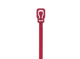 Picture of 8 Inch 50 Lbs Plenum Cranberry Releasable/Reusable Cable Tie - 20 Pack
