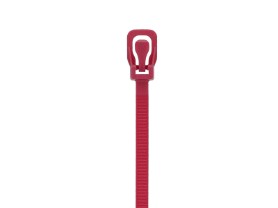 Picture of 10 Inch 50 Lbs Plenum Cranberry Releasable/Reusable Cable Tie - 20 Pack
