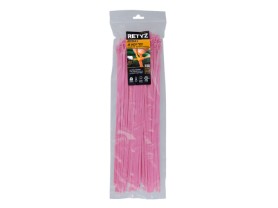 Picture of 16 Inch Fluorescent Pink Releasable/Reusable Cable Tie - 100 Pack