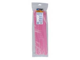 Picture of 16 Inch Fluorescent Pink Releasable/Reusable Cable Tie - 100 Pack
