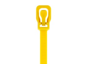 Picture of 16 Inch 50 Lbs Yellow Releasable/Reusable Cable Tie - 100 Pack