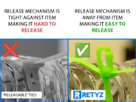 Picture of 8 Inch DETECT Releasable/Reusable Cable Tie - 20 Pack