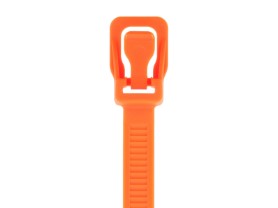 Picture of 14 Inch Fluorescent Orange Releasable/Reusable Cable Tie - 10 Pack