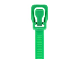 Picture of 14 Inch 120 Lbs Green Releasable/Reusable Cable Tie - 50 Pack