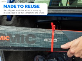Picture of EveryTie 8 Inch Blue Releasable Tie - 100 Pack