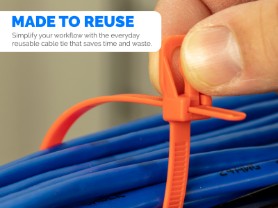 Picture of EveryTie 6 Inch Fluorescent Orange Releasable Tie - 20 Pack