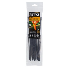 Picture of RETYZ® EveryTie™ 8", 10", 12" Reusable Cable Tie Variety Pack - 30 Pack (Black, 50 lb)