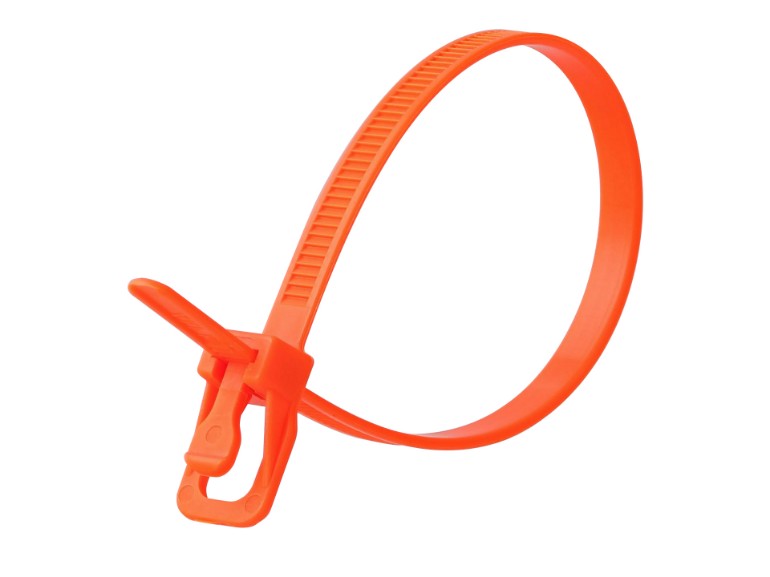 Picture of RETYZ EveryTie 14 Inch Fluorescent Orange Releasable Tie - 100 Pack