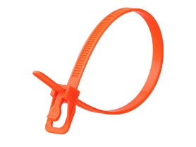 Picture of RETYZ EveryTie 16 Inch Fluorescent Orange Releasable Tie - 100 Pack