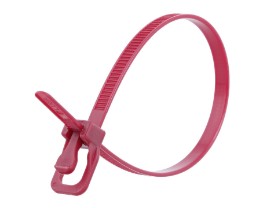Picture of RETYZ EveryTie 10 Inch Plenum Cranberry Releasable Tie - 100 Pack