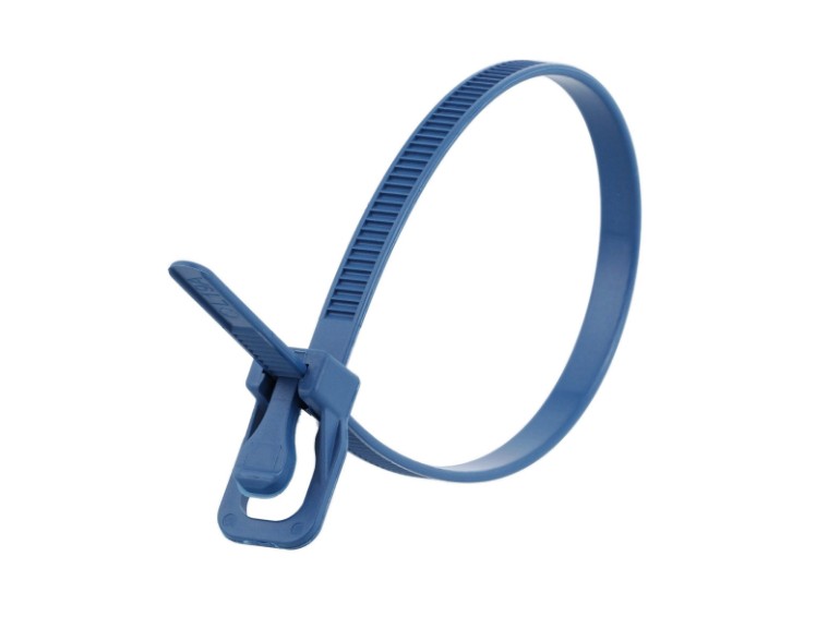 Picture of 6 Inch 50 Lbs Metal Detectable Releasable/Reusable Cable Tie - 20 Pack