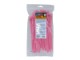 Picture of 8 Inch Fluorescent Pink Releasable/Reusable Cable Tie - 100 Pack