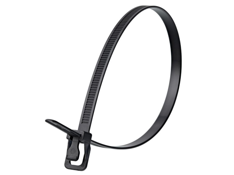 Picture of 14 Inch 120 Lbs Black Releasable/Reusable Cable Tie - 10 Pack